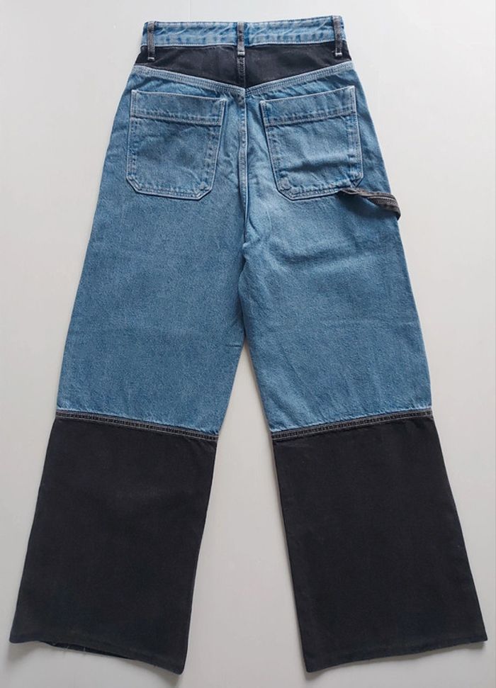 Jean bicolore jambes larges taille 34 - photo numéro 10