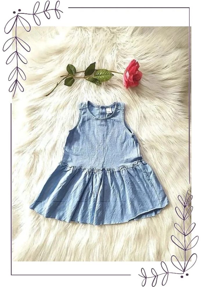 Robe été sans manches en coton bébé fille 18 mois