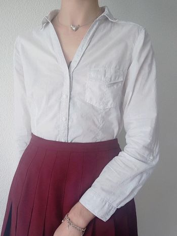 Chemise col V blanc / Camaïeu - 36/S