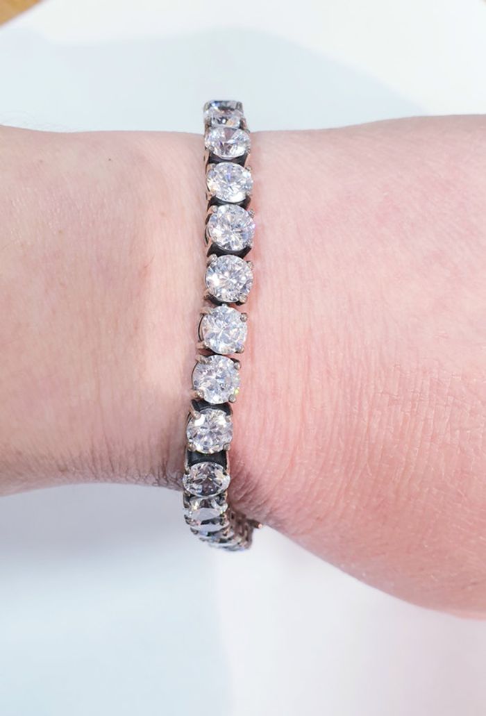 Magnifique bracelet riviere de diamants argent et zyrconiums - photo numéro 9