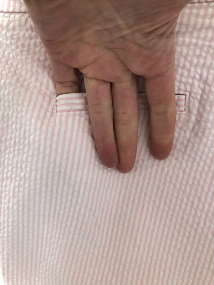 Pantalon stretch sept huitième rayures roses Benetton taille 34 neuf - photo numéro 9