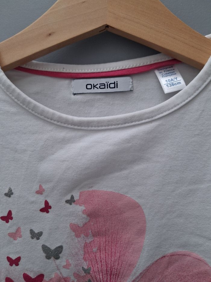 T-shirt blanc à manches longues - 10 ans - photo numéro 3