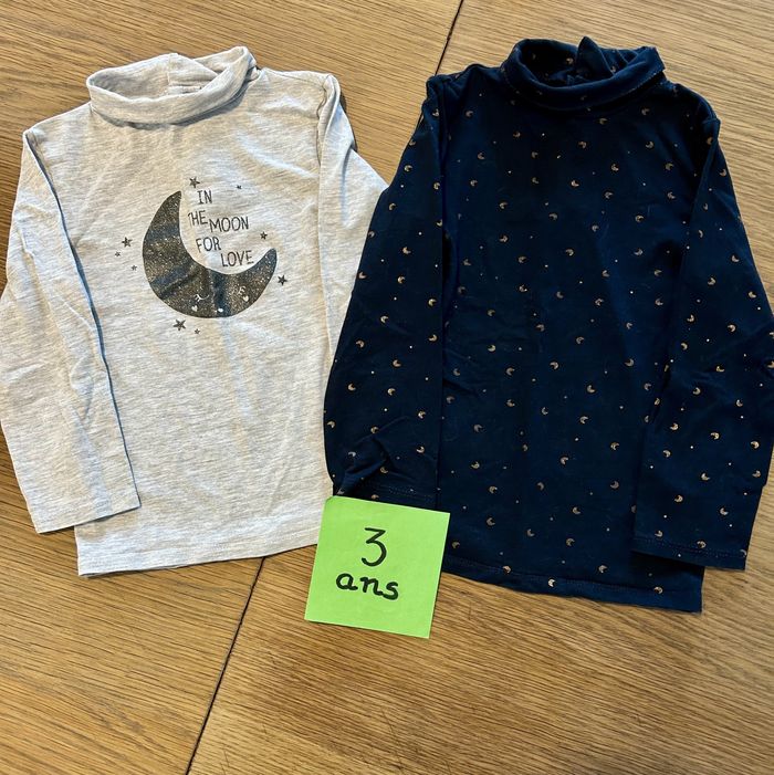 Lot t shirt col roulé 3 ans kiabi