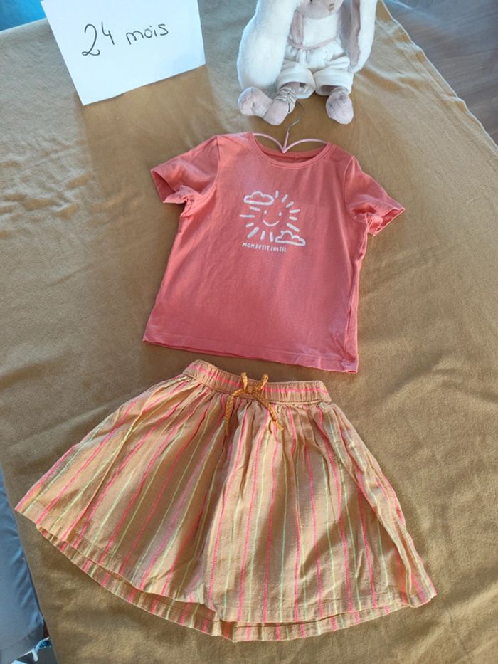 Ensemble 2 pièces T-shirt jupe 24 mois - photo numéro 4