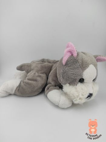 Peluche Chien Gris et blanc Nicotoy