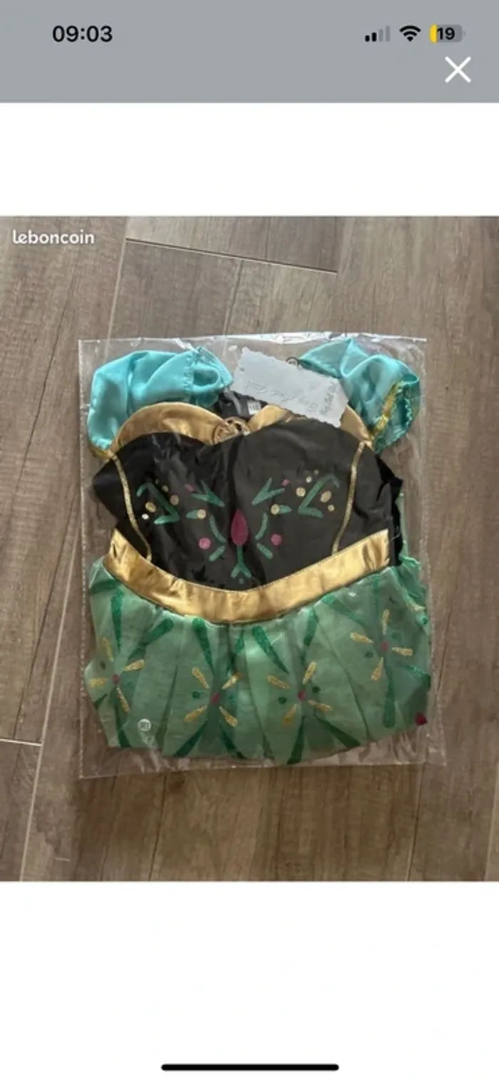 👗 Déguisement Anna verte – La Reine des Neiges 110 cm - photo numéro 4