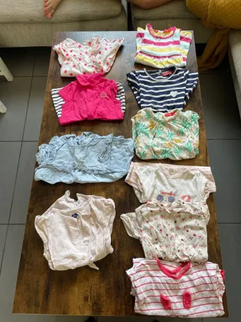 Lot de 10 robes / combinaisons bébé fille 9 mois