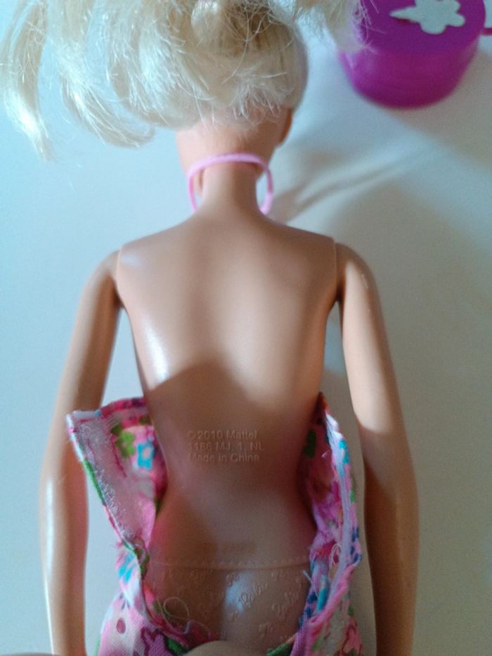 Poupée doll mattel barbie mannequin 2010 blonde hair blond jupe longue purple violet robe sac - photo numéro 16