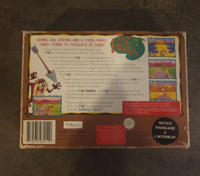 Taz Mania Super Nintendo UKV 🇬🇧 - photo numéro 6
