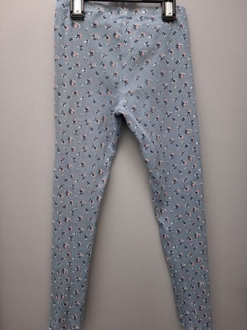 Legging bleu à fleurs- 10 ans