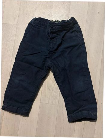 Pantalon velours bleu marine 12 mois Kiabi très bon état