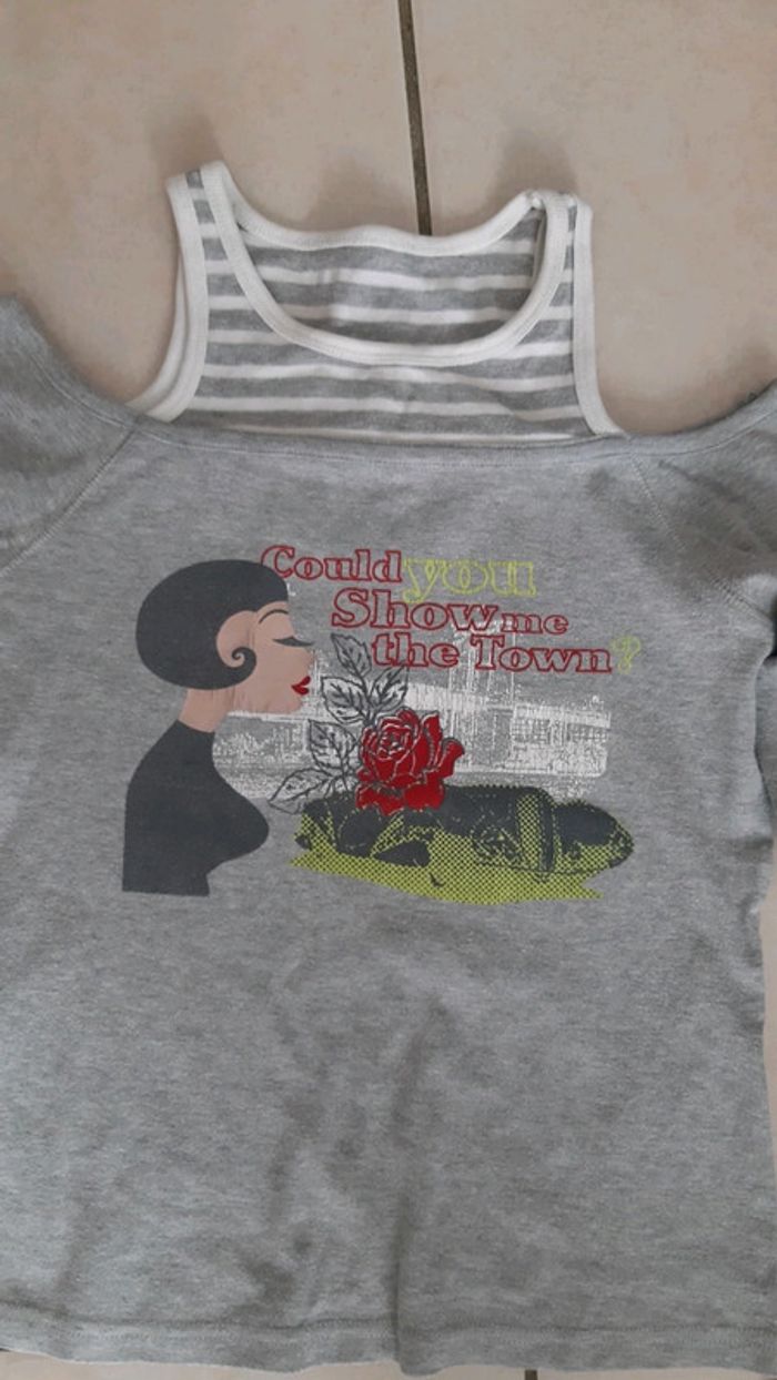 T-shirt manche longue femme vintage - photo numéro 2