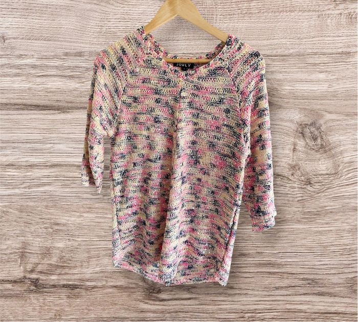 Blouse manches 3/4 multicolore avec sequin jouly taille 36 S