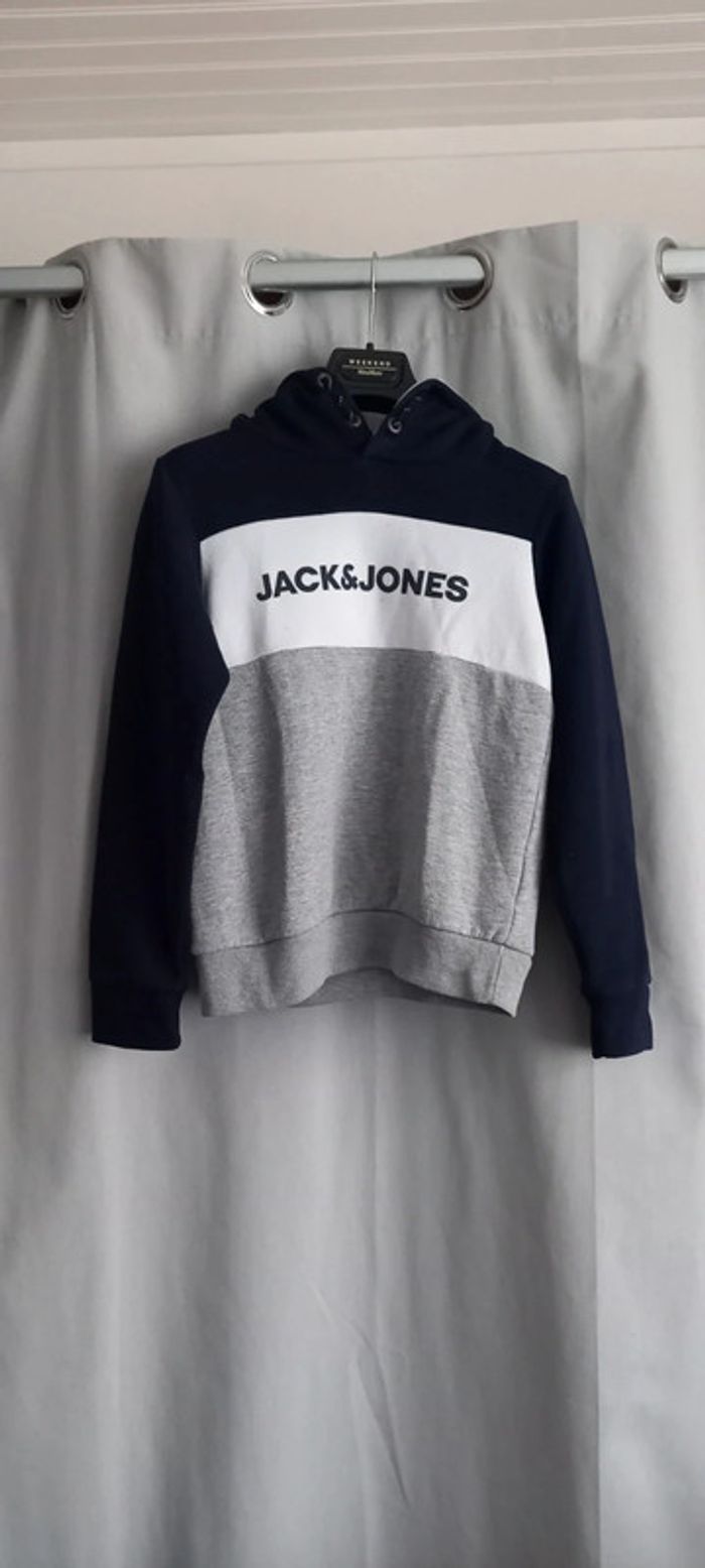 Sweat à capuche gris Jack & Jones 12 ans