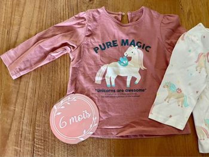 Lot 2 t-shirt licorne 6 mois - photo numéro 2