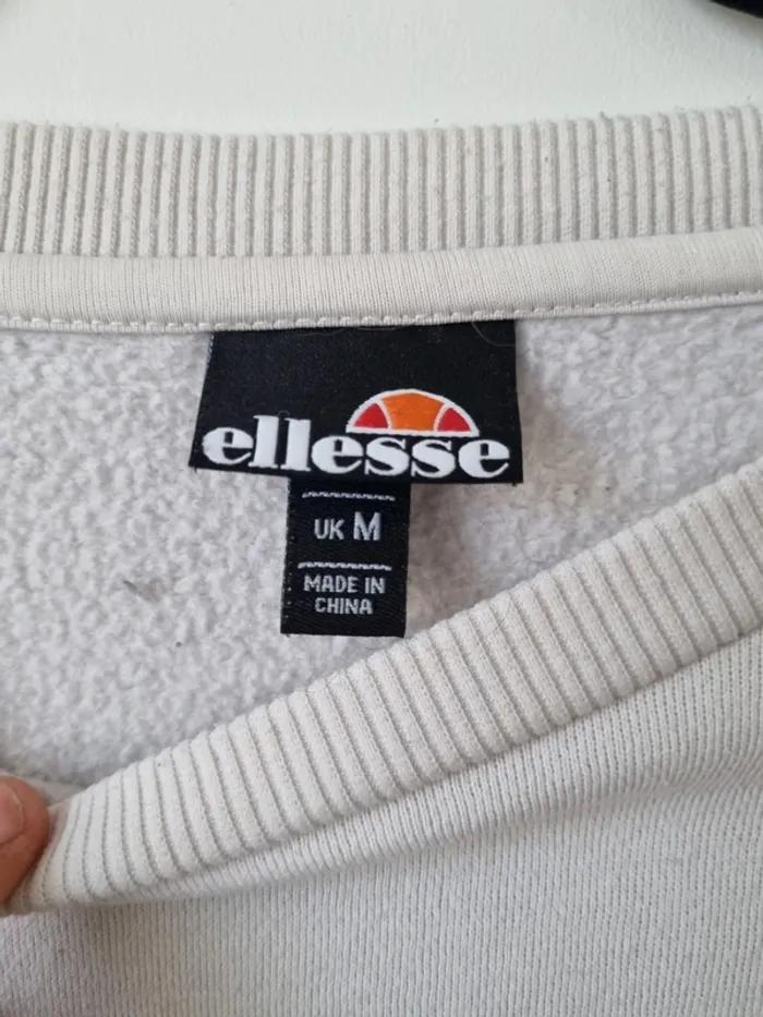 Sweat hoddies blanc Ellesse en coton vintage Année '90 - photo numéro 6