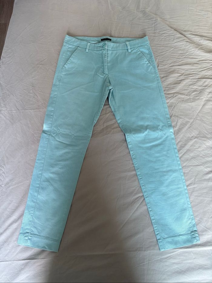 Pantalon Sisley vert eau