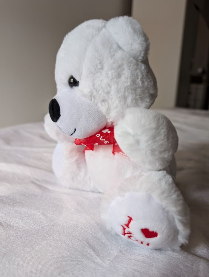 Peluche Ours blanc I ❤️ You - photo numéro 2
