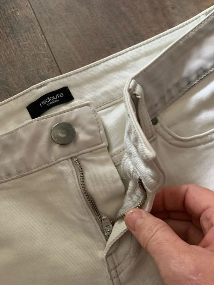 Pantalon crème bi matière - photo numéro 4