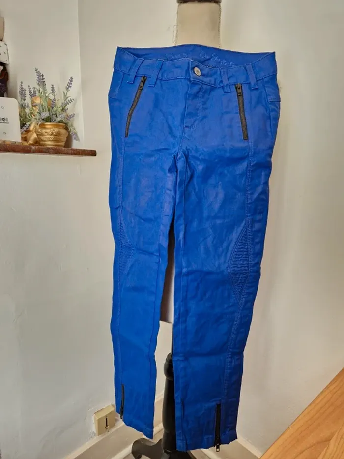 Pantalon ciré bleu one step taille 34
