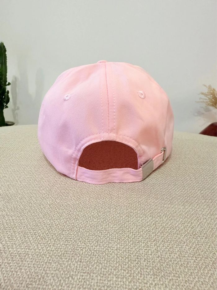 Casquette rose claire à fleur brodée - photo numéro 3