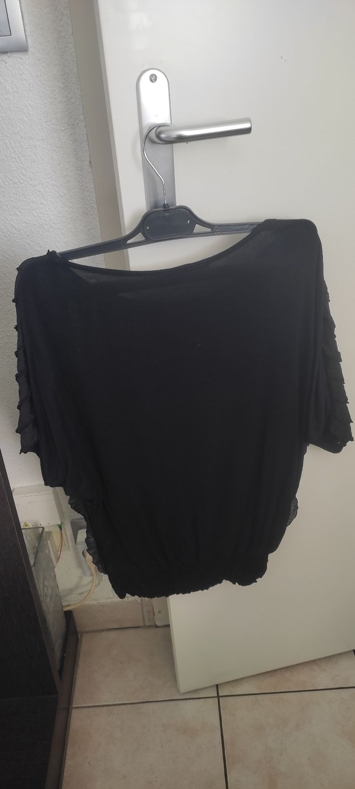 Tee-shirt noir effet blousant - photo numéro 8