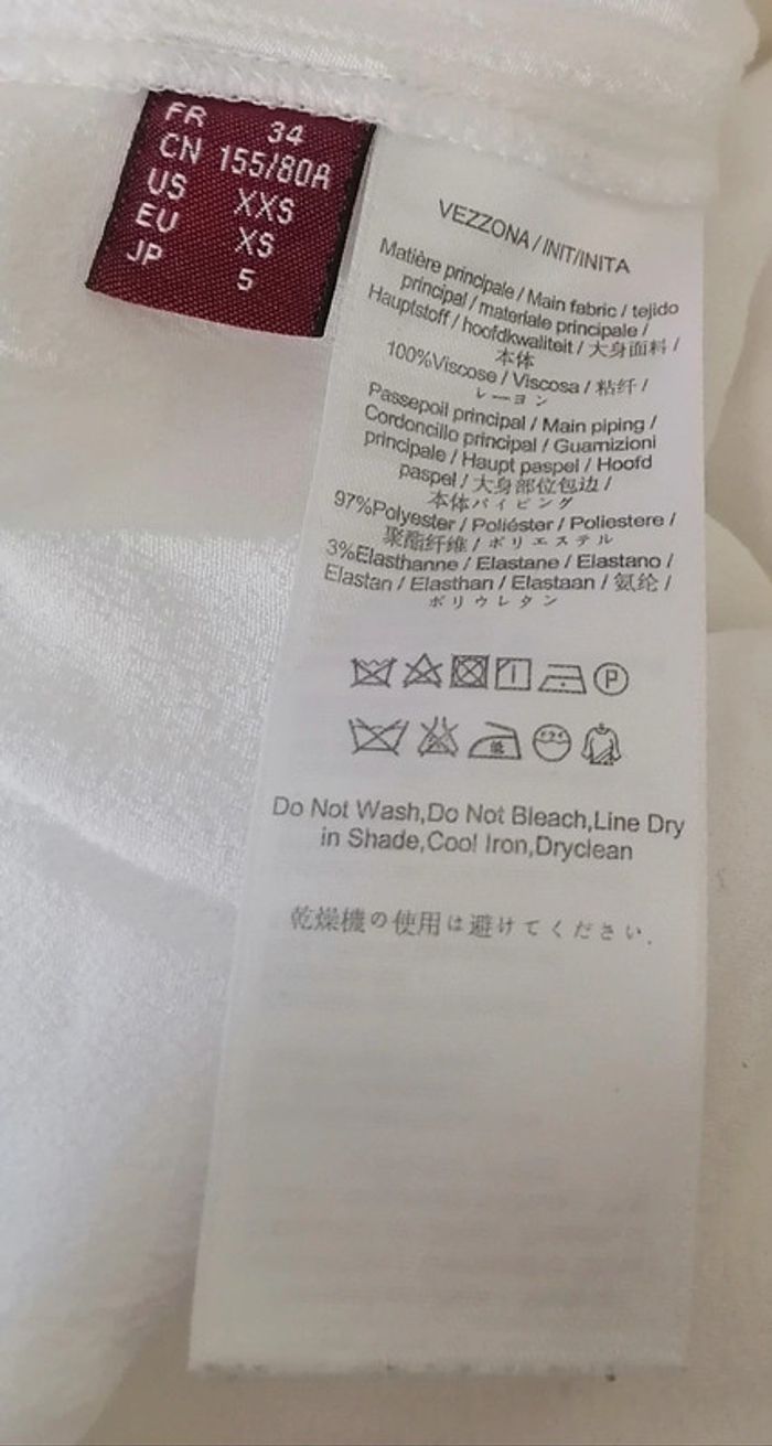 Top / haut blanc col claudine Taille XS Comptoir des cotonniers - photo numéro 11