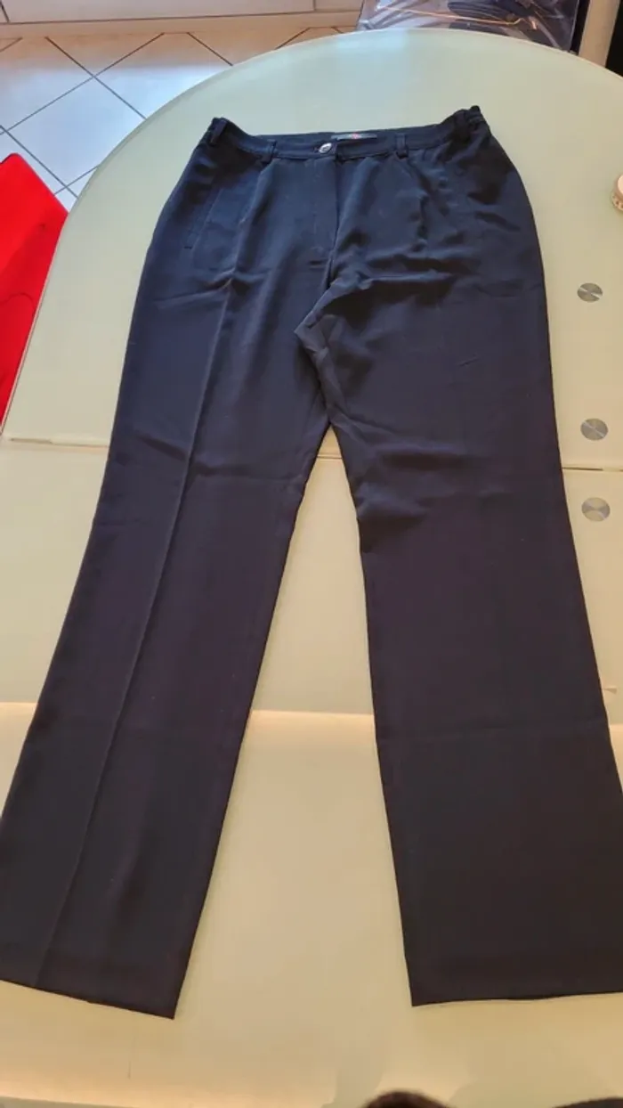 Pantalon tailleur droit taille haute taille élastique - photo numéro 2