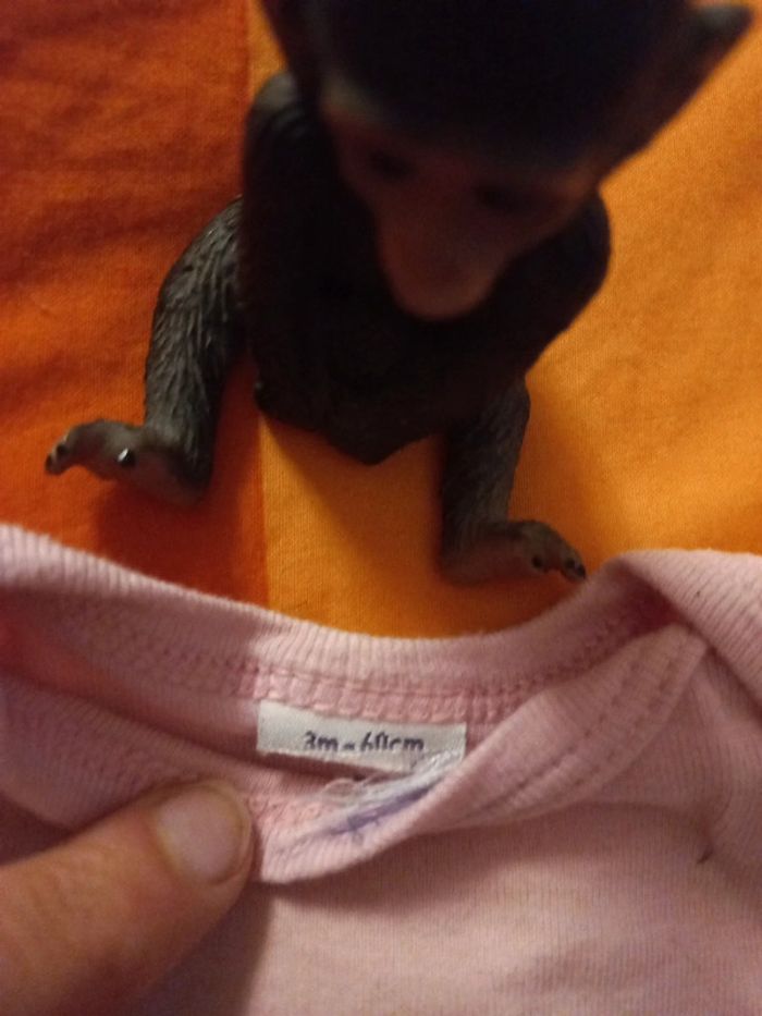 Body court coton rose pale de 0 a 3 mois - photo numéro 2