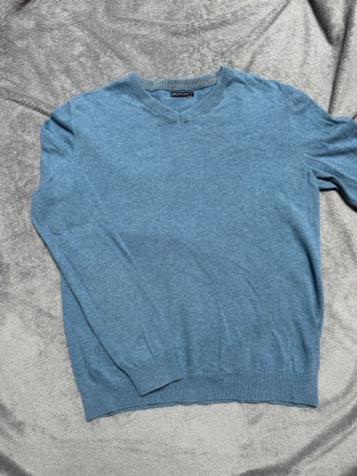 Pull fin bleu