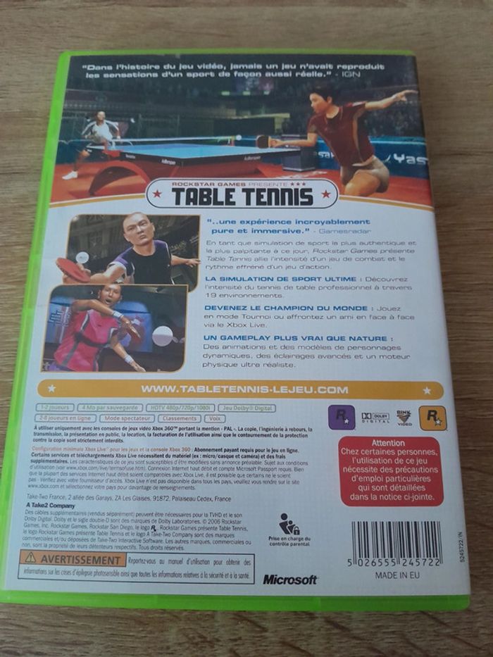 Jeu xbox 360 table tennis - photo numéro 2