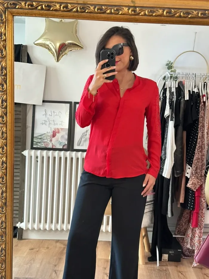 Blouse The Kooples rouge taille 36 - photo numéro 3