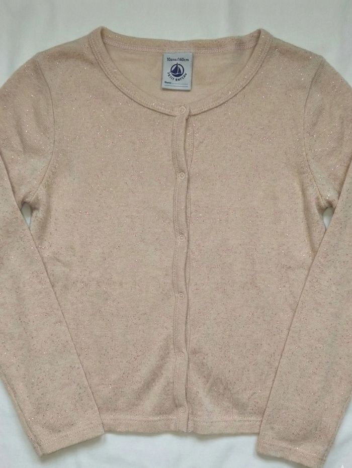 Gilet rose pailleté 10 ans petit bateau Noël