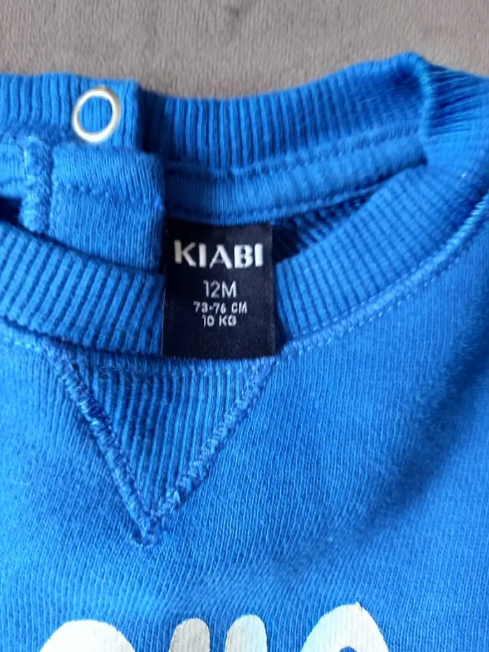 Sweat bleu - Kiabi - Taille 12 mois - photo numéro 3