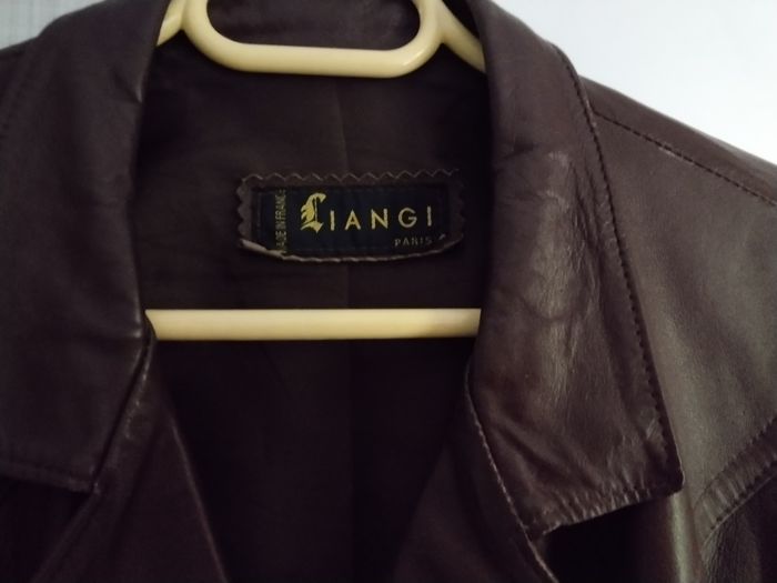 Veste en cuir marron bordeaux - photo numéro 5