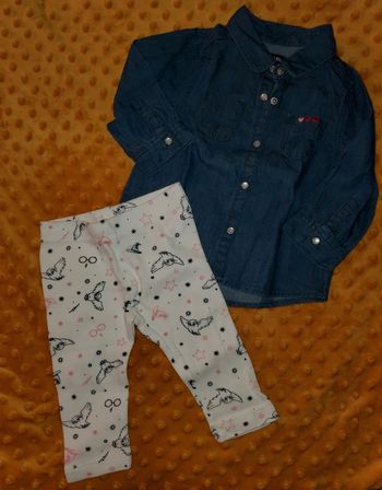 Ensemble leggings et chemise taille 6 mois
