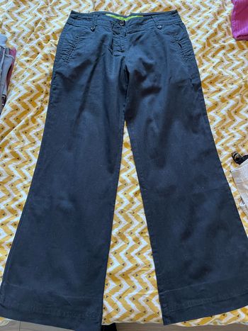 Pantalon lin noir taille 38 cache cache