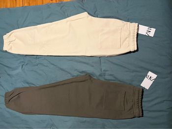Lot de 2 pantalons joggers femme marron ZARA et beige taille élastique taille M