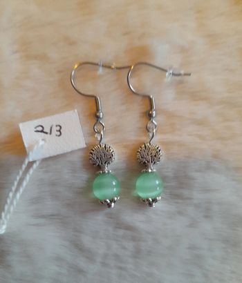 Boucles d'oreilles arbre de vie verte