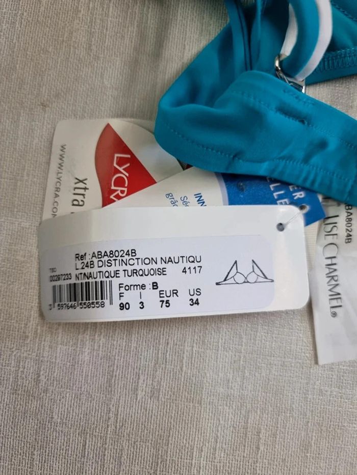 Lise Charmel maillot de bain 2 pièces turquoise * 90B + 40 * - photo numéro 14