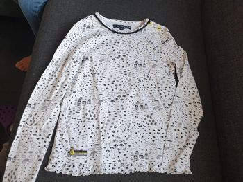 Pull fin fille 8 ans Terre de Marins noir et blanc