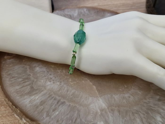 Bracelet Elastique Perles Vertes - photo numéro 4