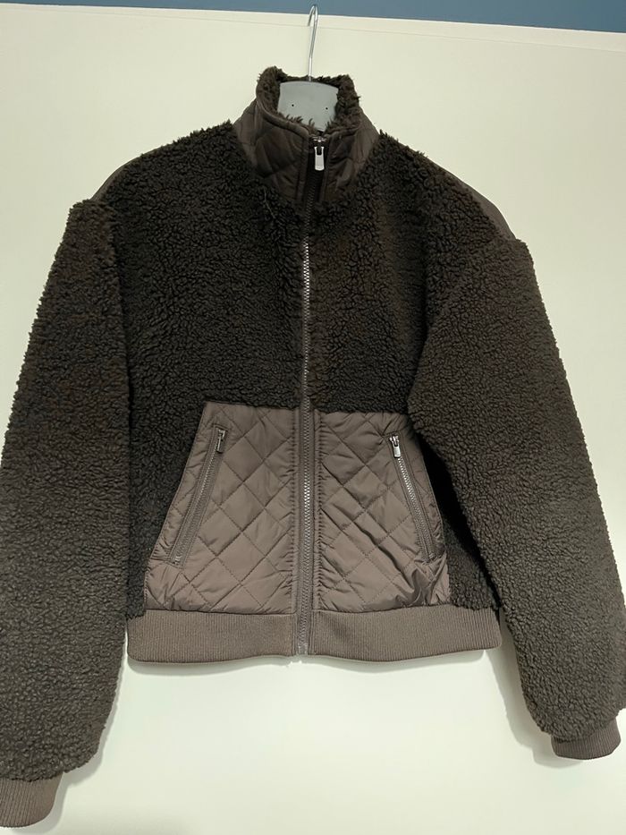 Blouson court marron moumoute et matelassé - photo numéro 2