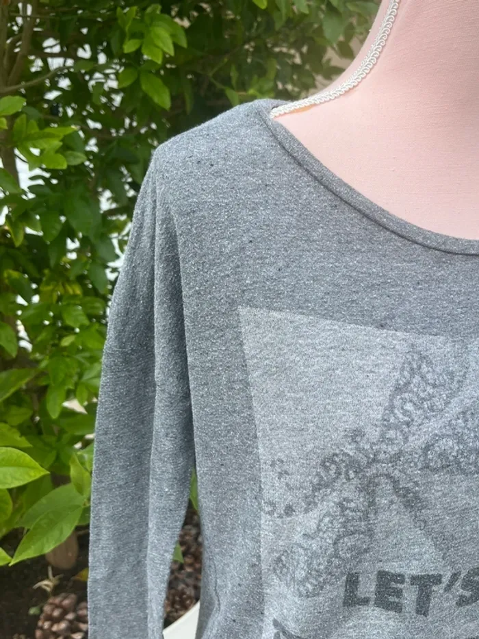 T shirt manche longue gris - photo numéro 3