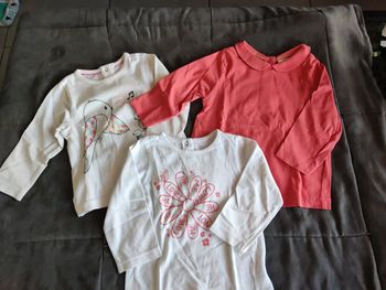 Lot 3 tee shirt fille 12mois