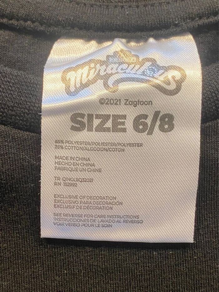 T-shirt noir longues manches Miraculous taille 6/8 ans Culture Fly - photo numéro 3