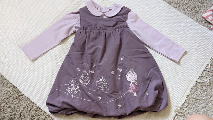 Ensemble robe et t-shirt violine 12 mois
