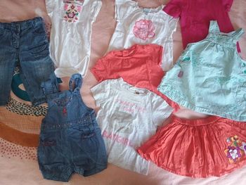 Lot 9 vêtements été fille 12 mois 🌸🌺🌷