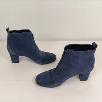 Bottines à talon hauts blues marine en cuir La Halle taille 37 C018