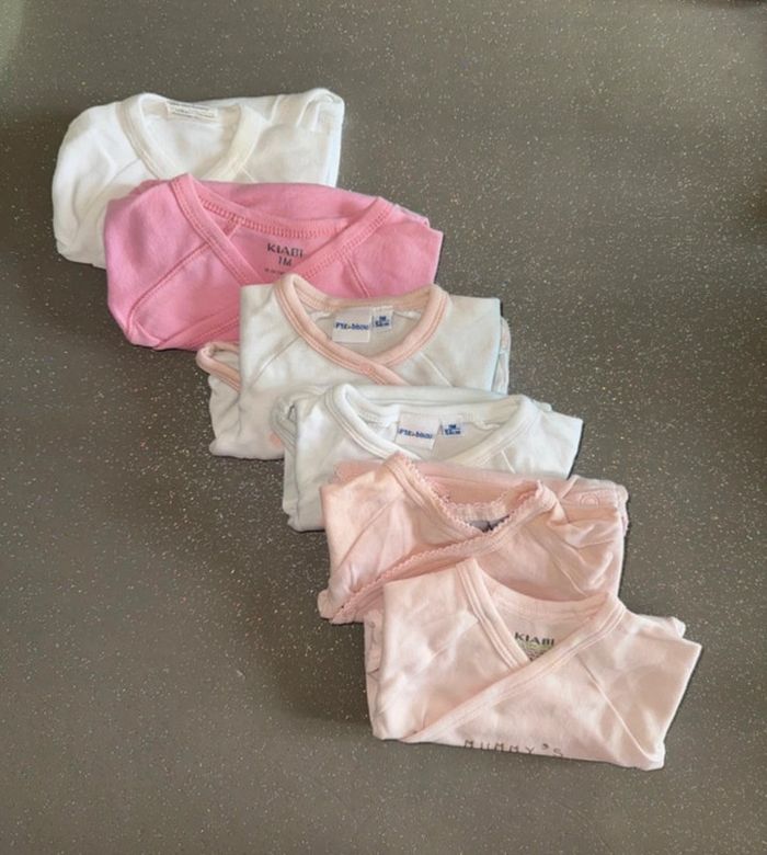 Lot de 6 bodies 1 mois manches longueSb